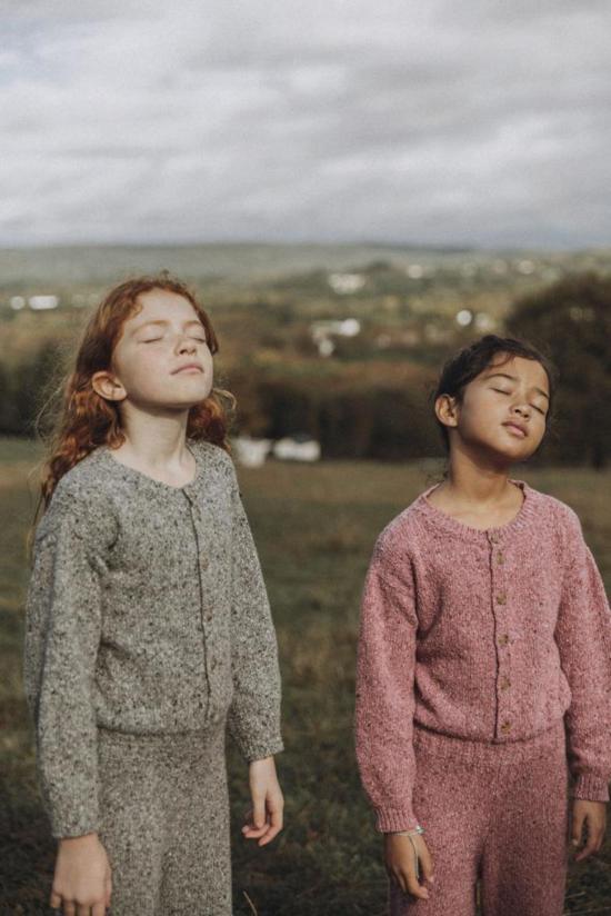  [키즈] 더뉴소사이어티 오버롤 키즈 뉴 소사이어티 마이아 니트 점프수트 그레이 멜란지 - THE NEW SOCIETY