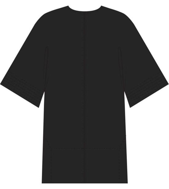  가니 숏 원피스 듀셰스 새틴 박시 키모노 미니 드레스 블랙 - GANNI