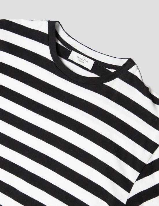  카파티드 뉴욕 반팔 티셔츠 Kapatid NYC 스트라이프 티셔츠 에크루/블랙 - KAPATID NYC