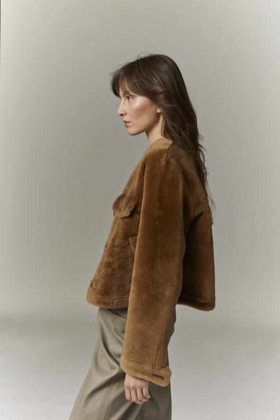  이네제 마레샬 자켓 인스앤마샬 니자 시어링 재킷 카멜 - INES & MARECHAL