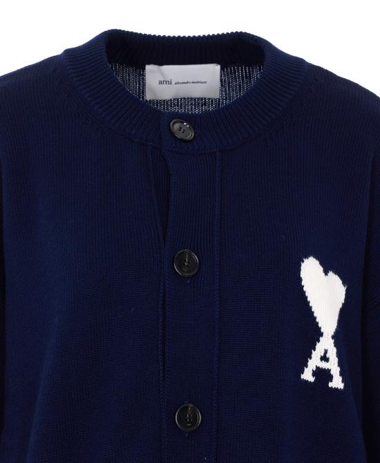 26SS 아미 알렉산드르 마티우시 스웨터 UKC381 KN0156A116 Blue - AMI ALEXANDRE MATIUSSI