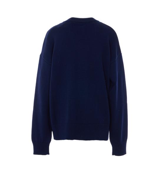 26SS 아미 알렉산드르 마티우시 스웨터 UKC381 KN0156A116 Blue - AMI ALEXANDRE MATIUSSI