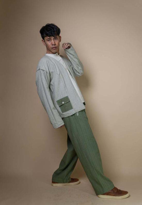  이키비 자켓 메도우즈 남녀공용 양면 재킷 (녹색) - IKKIVI