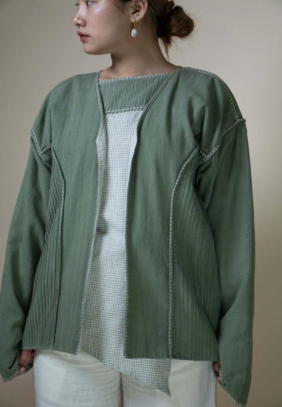  이키비 자켓 메도우즈 남녀공용 양면 재킷 (녹색) - IKKIVI