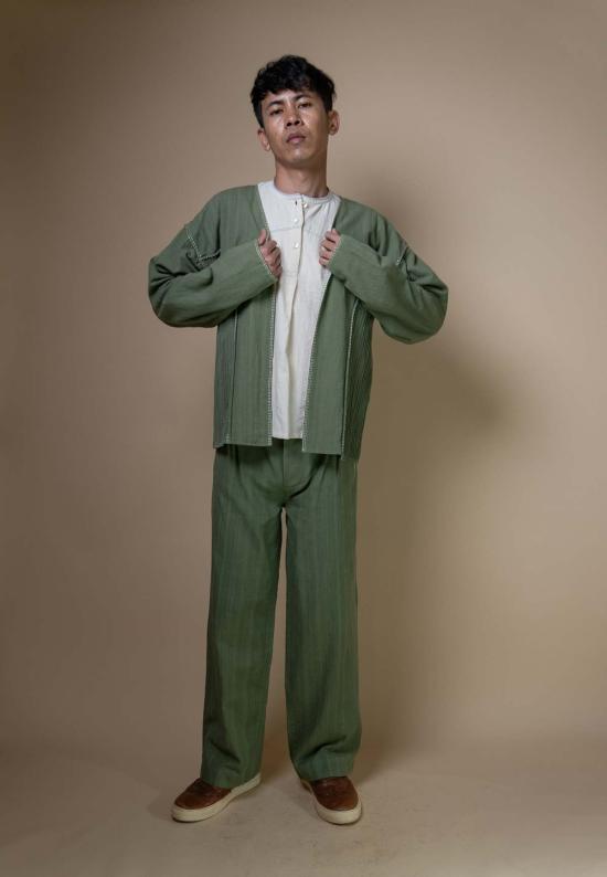  이키비 자켓 메도우즈 남녀공용 양면 재킷 (녹색) - IKKIVI