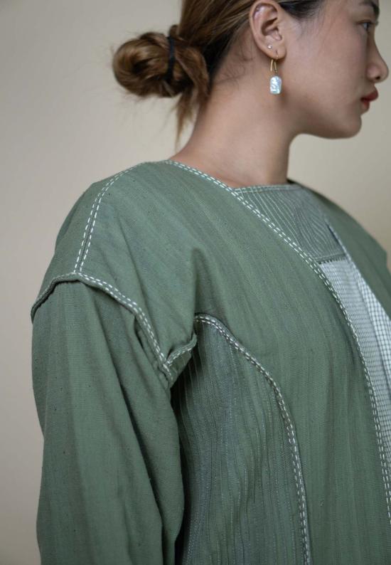  이키비 자켓 메도우즈 남녀공용 양면 재킷 (녹색) - IKKIVI