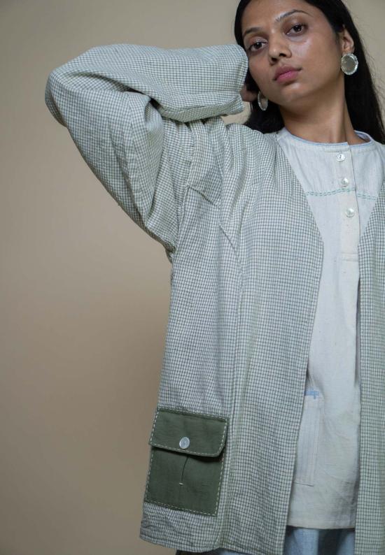  이키비 자켓 메도우즈 남녀공용 양면 재킷 (녹색) - IKKIVI