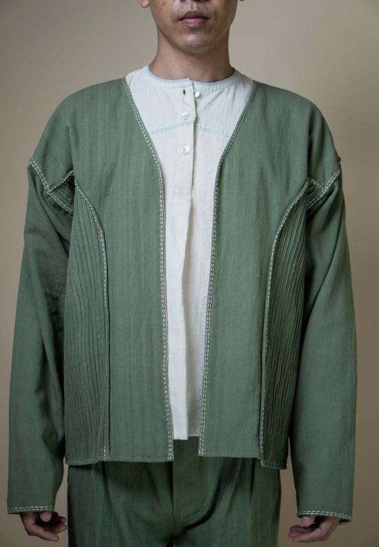  이키비 자켓 메도우즈 남녀공용 양면 재킷 (녹색)