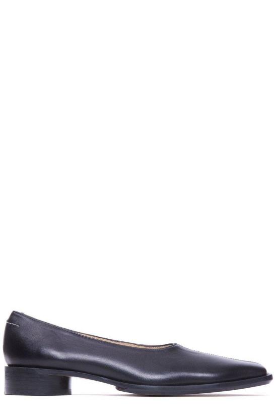  MM6 메종마르지엘라 플랫 슈즈 Mm6 메종 마르지엘라 스퀘어 토 슬립온 발레리나 블랙