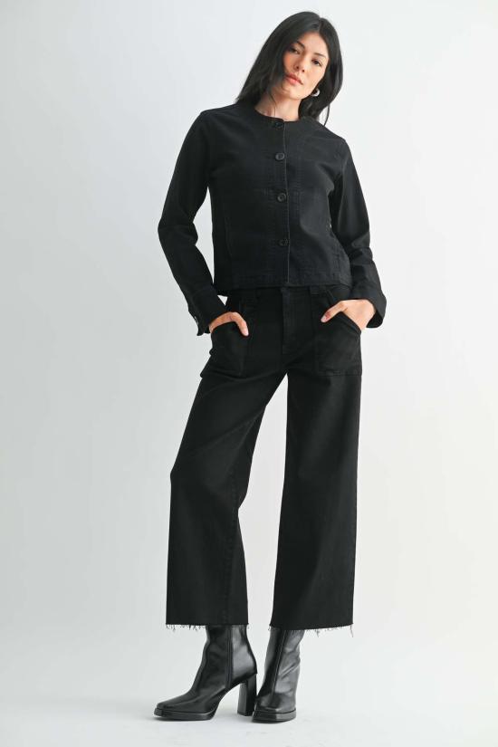  저스트 블랙 데님 데님 팬츠 쁘띠 팔라초 라이트 데님 - JUST BLACK DENIM