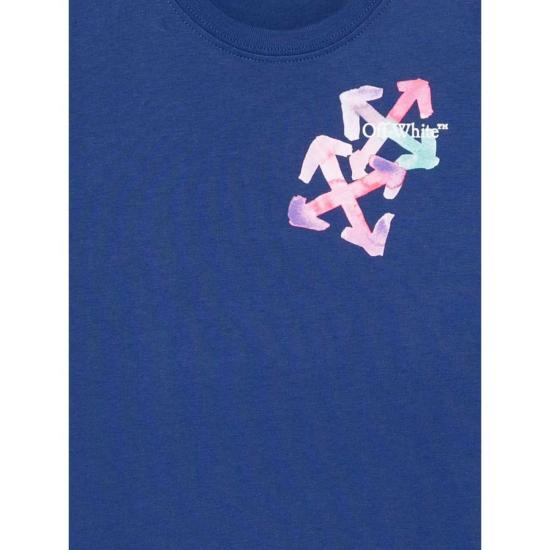  [키즈] 오프화이트 탑 아동용  티셔츠 블루 - OFF WHITE