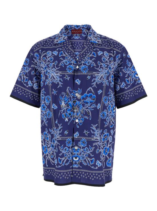  구찌 반팔 셔츠 블루 볼링  블루