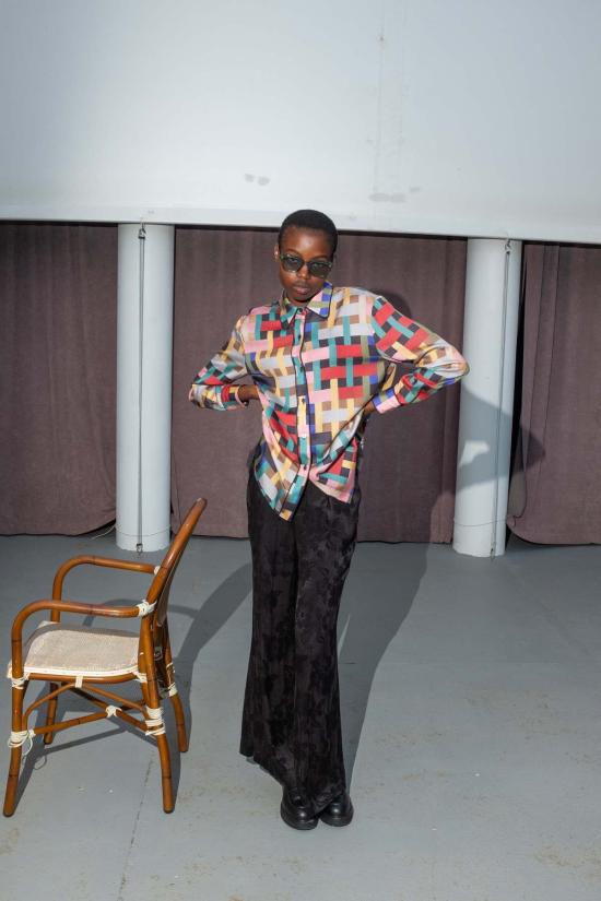  Untitled in Motion 스트레이트 팬츠 무제 인 모션 페트라 팬츠 블랙 플로럴 - OTHER BRANDS