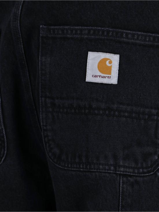  칼하트 데님 팬츠 카하트 윕 싱글 니 루즈 진 블랙 스톤 워시드 - CARHARTT