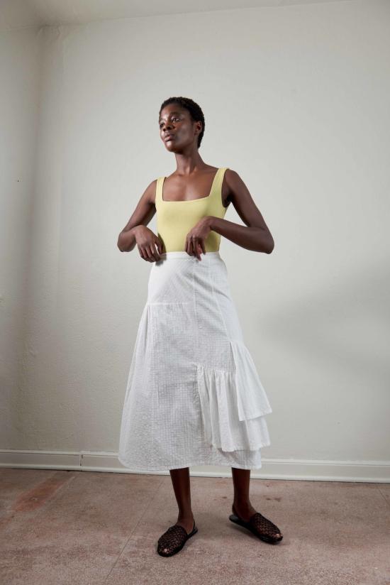  마리아 스탠리 롱 스커트 루이 스커트 솔트 깅엄 - MARIA STANLEY