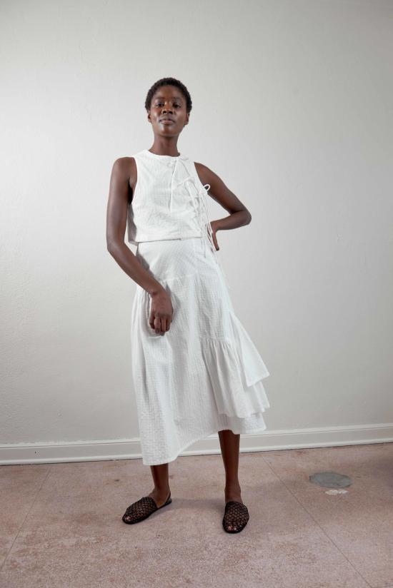  마리아 스탠리 롱 스커트 루이 스커트 솔트 깅엄 - MARIA STANLEY