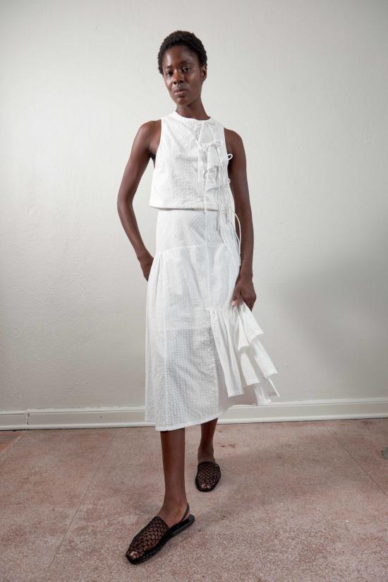  마리아 스탠리 롱 스커트 루이 스커트 솔트 깅엄 - MARIA STANLEY