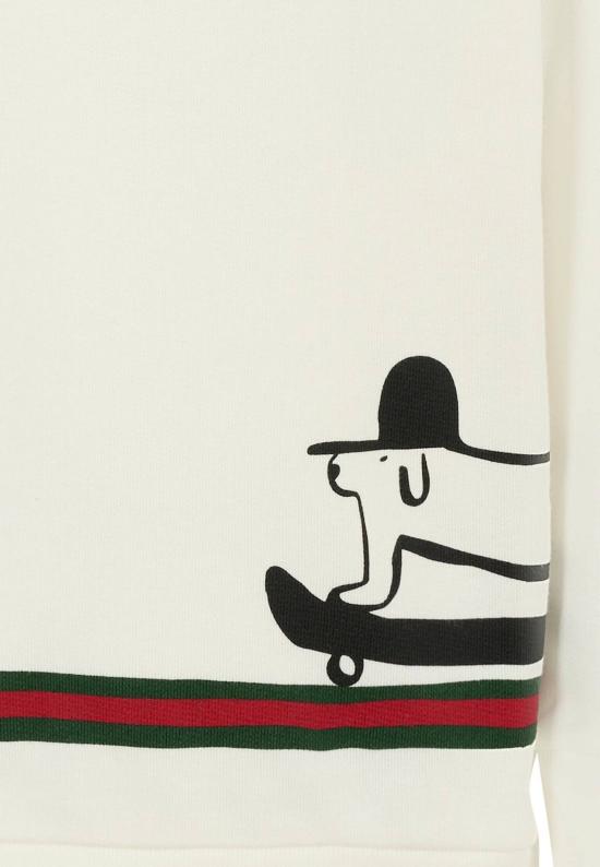  [키즈] 구찌 풀오버 강아지 그림이 있는  아동용 스웨트셔츠 (흰색) - GUCCI