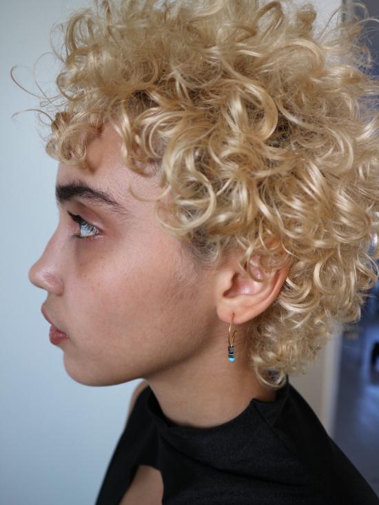  Melissa Mcarthur 이어링 멜리사 맥아더 헤마타이트 & 터쿼이즈 루프 - OTHER BRANDS