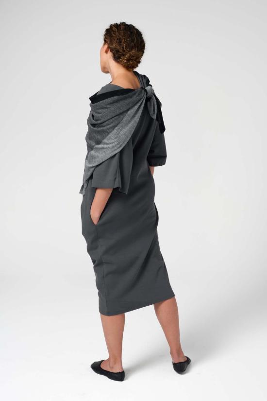  아라 머플러/스카프 쿼드라 스퀘어 엑스트라파인 메리노 스카프 블랙/차콜/라이트 그레이 - ARRA