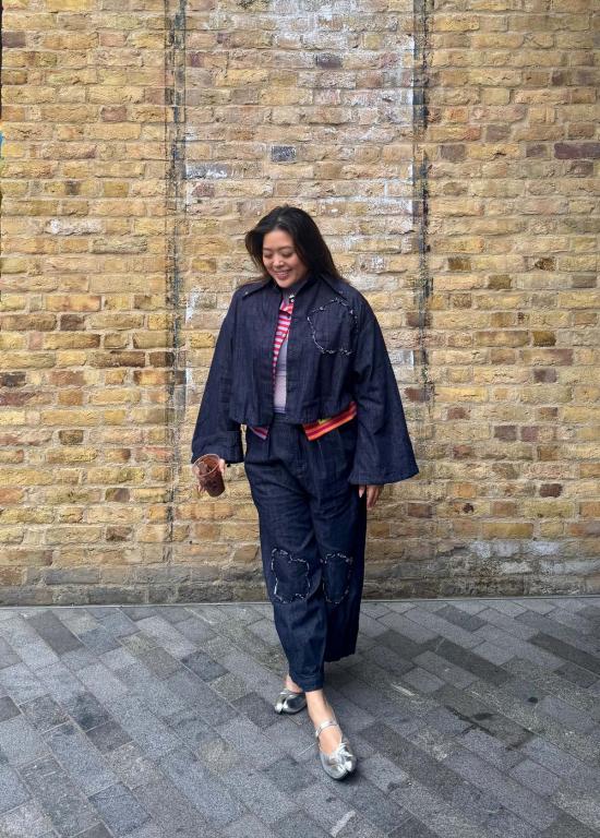  메리 로 자켓 데님 플라워 파워 세트