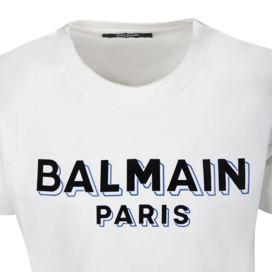  [키즈] 발망 트레이닝 상의 로고 아동용 티셔츠 (화이트) - BALMAIN