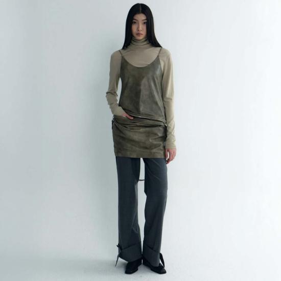  TIME 스트레이트 팬츠 타임 커프스 팬츠 그레이