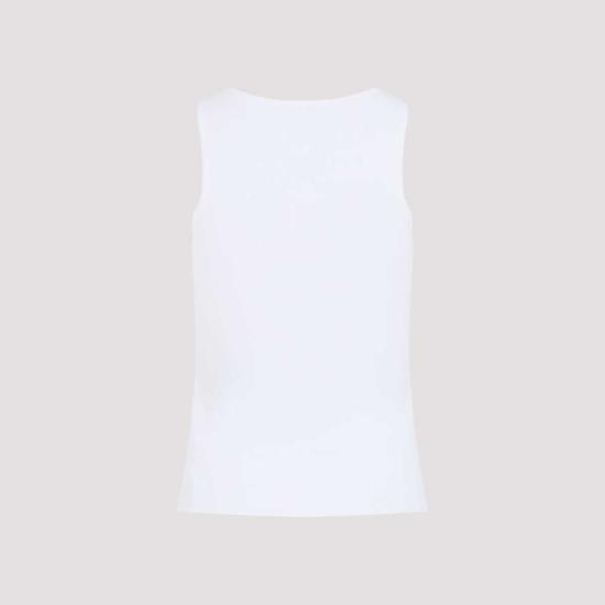  발렌시아가 민소매 티셔츠 탱크탑 화이트/블랙 - BALENCIAGA