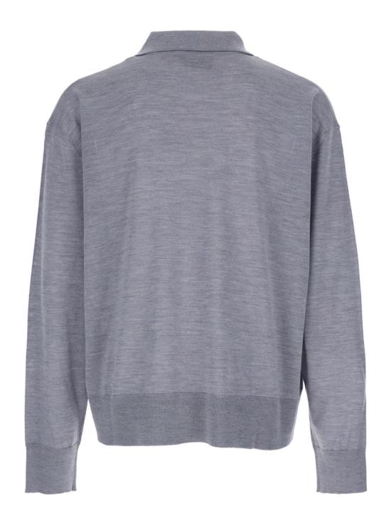  아미 반팔 티셔츠 알렉상드르 마티우시 폴로 셔츠, 클래식 칼라 및 ADC 자수, 회색 - AMI