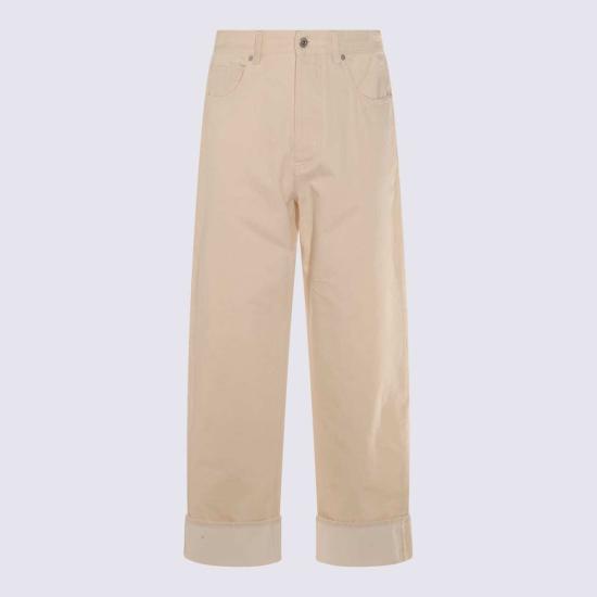  보테가베네타 데님 팬츠 보테가 베네타 베이지 코튼 데님 진