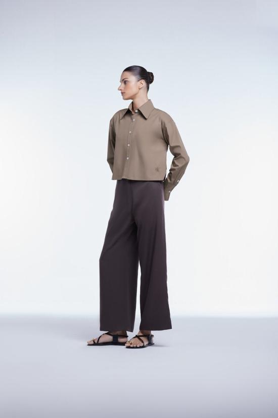  DĀL THE LABEL 셔츠 DĀl The Label 크롭 코튼 버튼다운 셔츠 - OTHER BRANDS