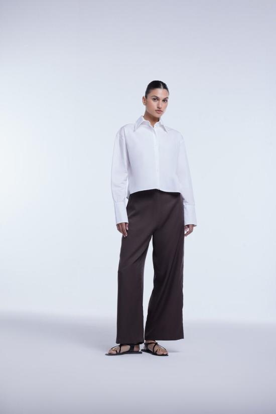  DĀL THE LABEL 셔츠 DĀl The Label 크롭 코튼 버튼다운 셔츠 - OTHER BRANDS