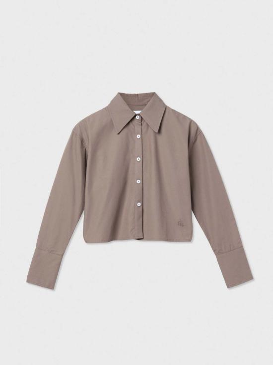  DĀL THE LABEL 셔츠 DĀl The Label 크롭 코튼 버튼다운 셔츠 - OTHER BRANDS