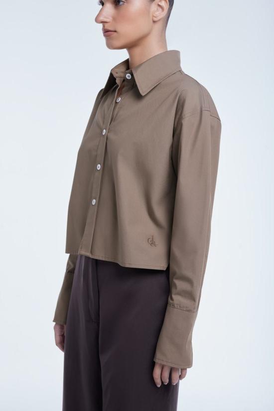  DĀL THE LABEL 셔츠 DĀl The Label 크롭 코튼 버튼다운 셔츠 - OTHER BRANDS