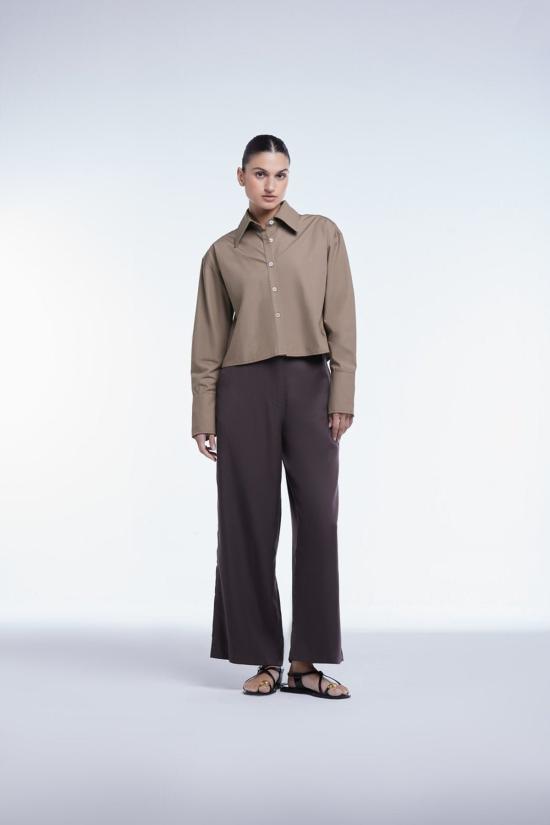  DĀL THE LABEL 셔츠 DĀl The Label 크롭 코튼 버튼다운 셔츠 - OTHER BRANDS