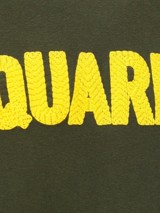  디스퀘어드2 긴팔 티셔츠 Dsquared2 패널 드로스트링 후드티 카키색 - DSQUARED2