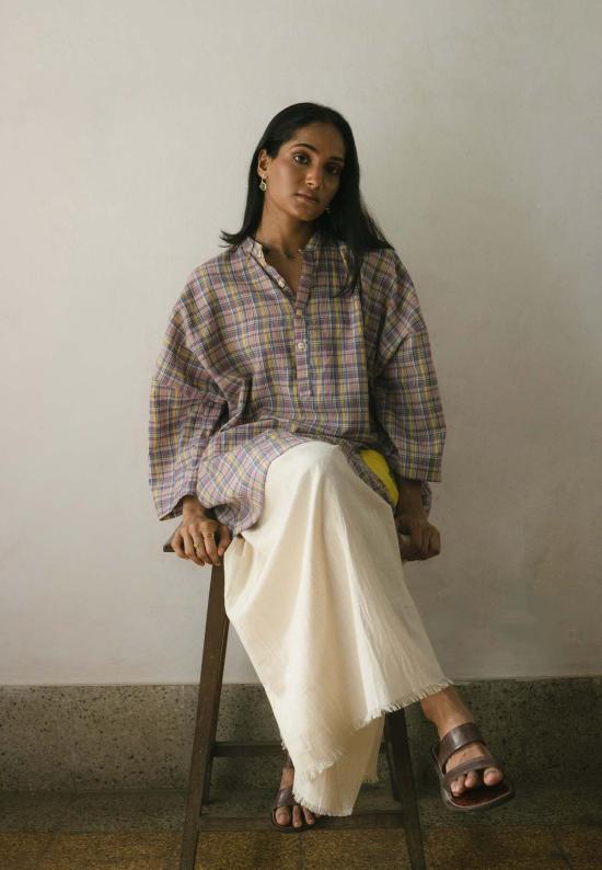  이키비 스트레이트 팬츠 이파트 와이드 팬츠 오프 화이트 - IKKIVI