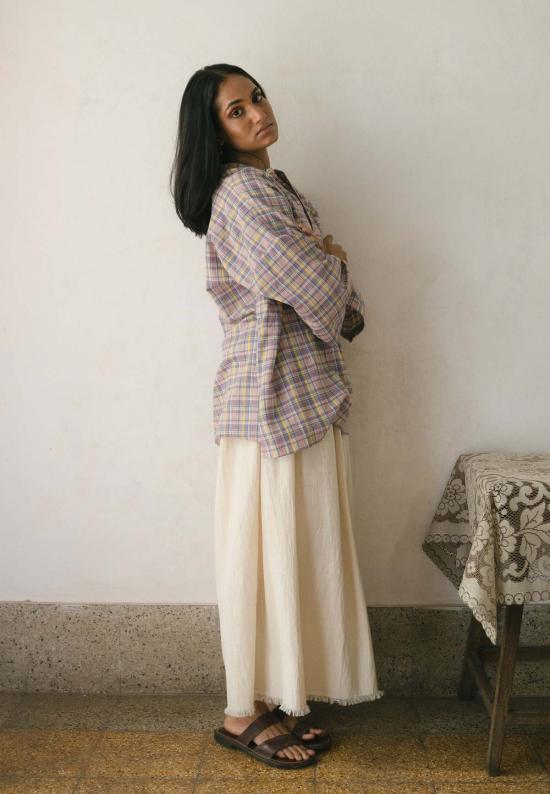  이키비 스트레이트 팬츠 이파트 와이드 팬츠 오프 화이트 - IKKIVI