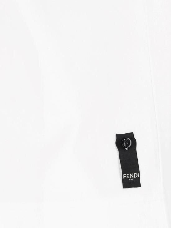  펜디 반팔 티셔츠 로고 티셔츠 화이트 - FENDI