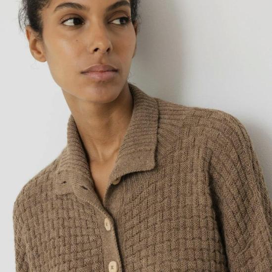  울 하이드 가디건 격자무늬 카디건 - WOL HIDE