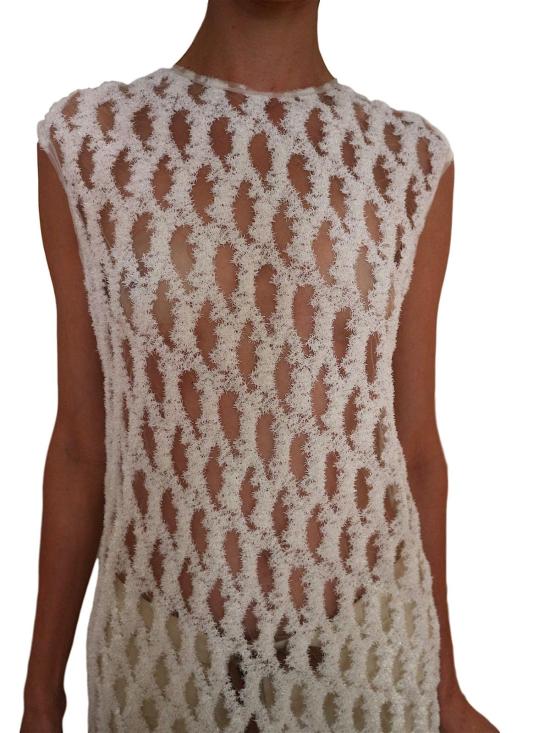  CF. Goldman 민소매 티셔츠 참고: 골드만 틴셀 탑 브라이트 화이트