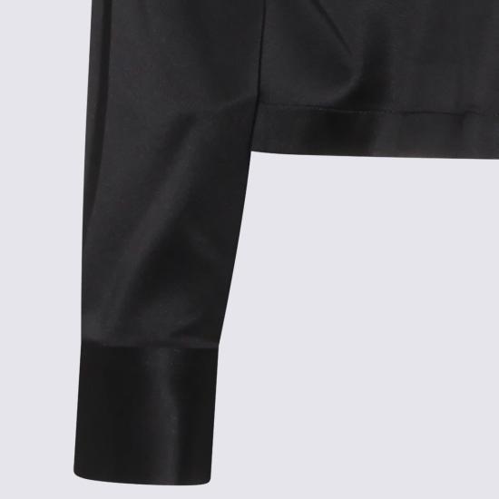  톰포드 반팔 티셔츠 톰 포드 실크 폴로 셔츠 블랙 - TOMFORD