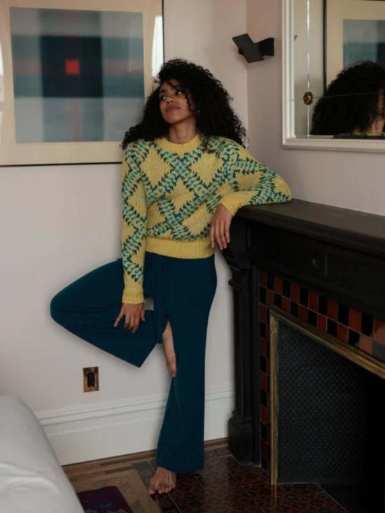  링구아 프랑카 스트레이트 팬츠 캐시미어 와이드 레그 팬츠 체스트넛 - LINGUA FRANCA