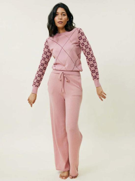  링구아 프랑카 스트레이트 팬츠 캐시미어 와이드 레그 팬츠 체스트넛 - LINGUA FRANCA