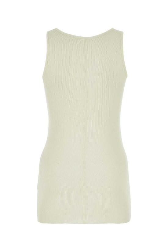  아미 민소매 티셔츠 알렉상드르 마티우시 비스코스 블렌드 탱크탑 아이보리 - AMI