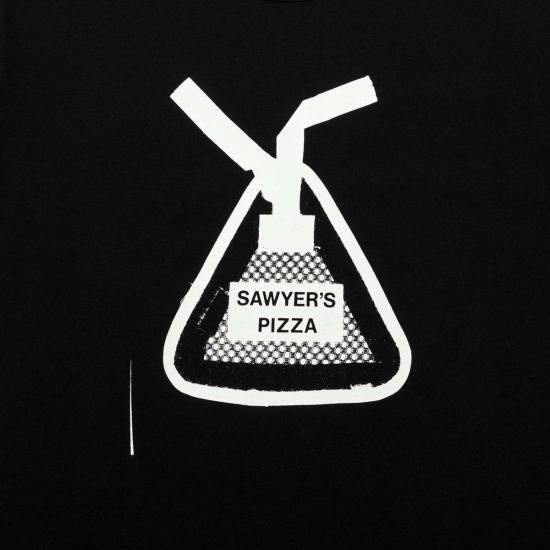  Tacoma Fuji Records 반팔 티셔츠 Tacoma Fuji, Tomoo Gokita가 디자인한 Sawyer's Pizza Tee를 기록합니다. - TACOMA FUJI RECORDS