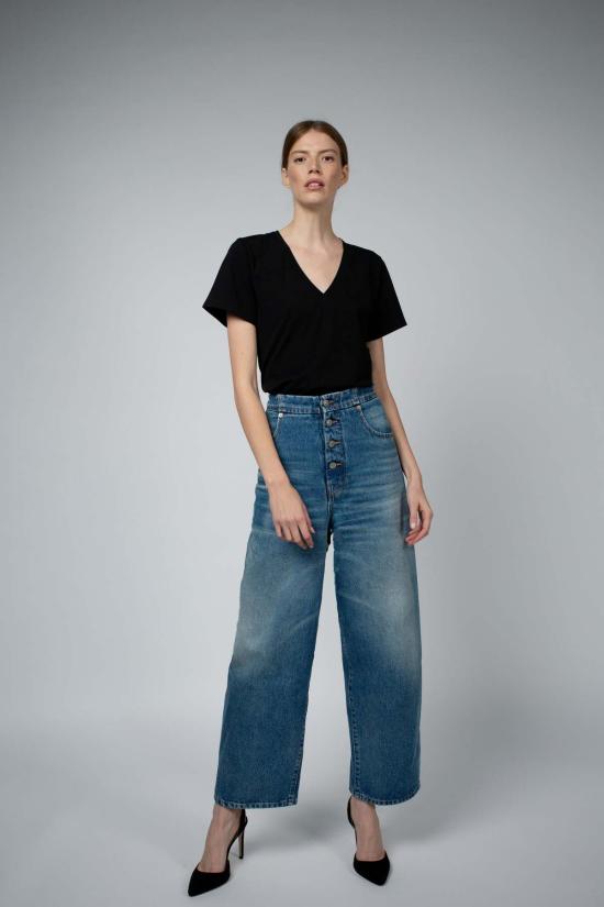  Santicler 반팔 티셔츠 산티클러 마그다 오가닉 코튼 번들 브이넥 티셔츠 블랙/화이트 - OTHER BRANDS