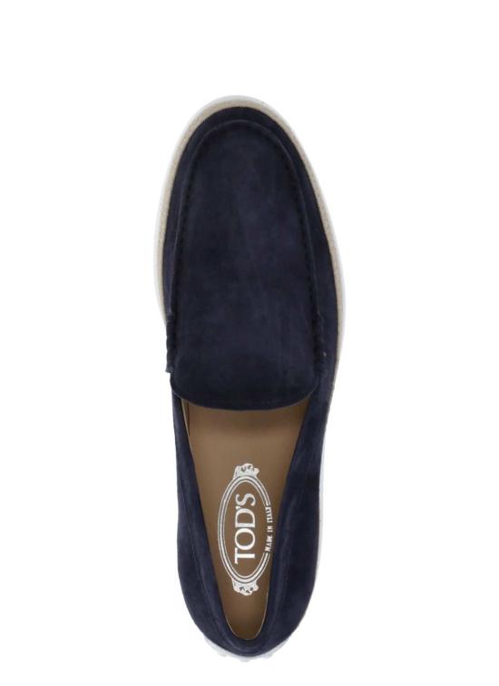  토즈 로퍼 스웨이드 슬립온 라피아 인서트  블루 - TODS