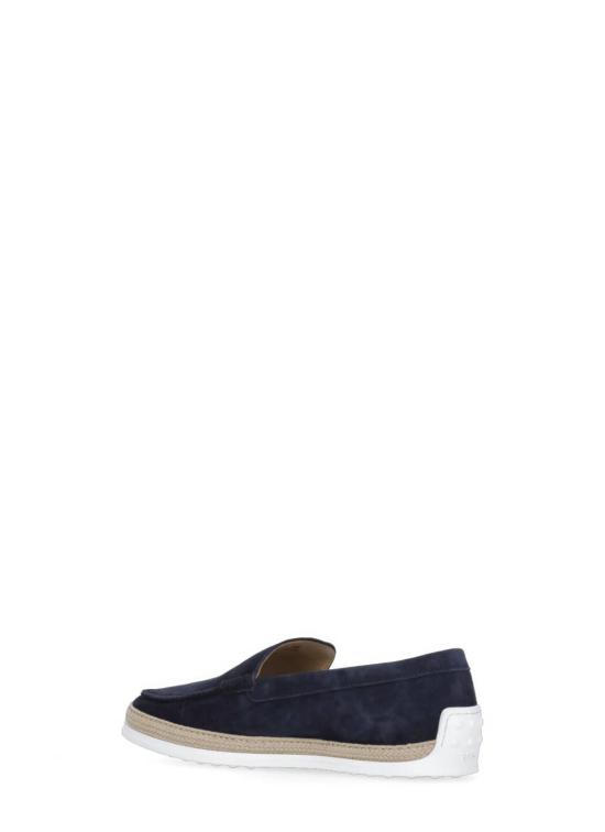  토즈 로퍼 스웨이드 슬립온 라피아 인서트  블루 - TODS