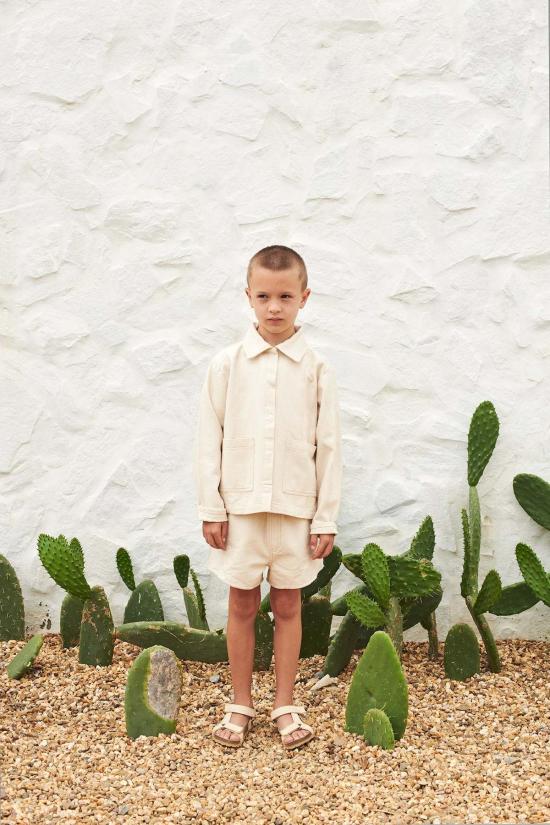  [키즈] 릴루 쇼츠/버뮤다 아동용 데님 반바지 (에크루 색상)